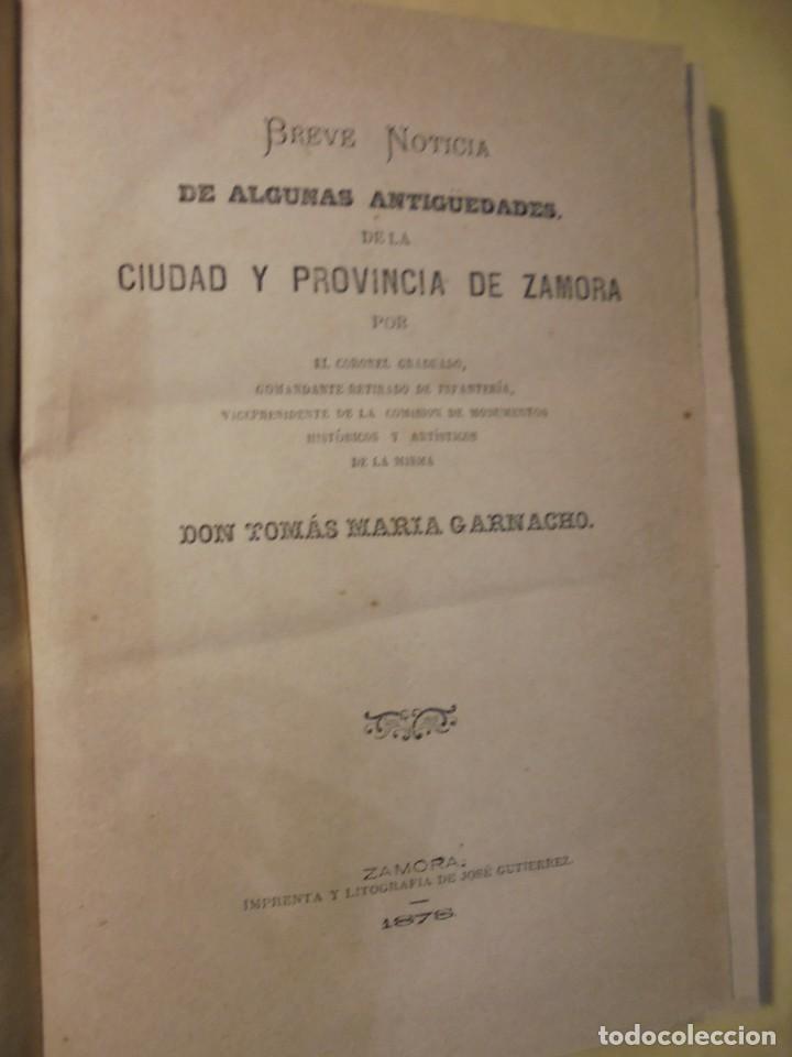 Libros antiguos: GARNACHO. ANTIGUEDADES DE ZAMORA. 1878. L&Aacute;MINAS