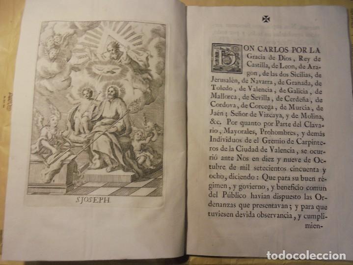 Libros antiguos: ORDENANZAS CARPINTEROS DE VALENCIA. 1778 - Foto 2