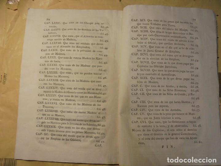 Libros antiguos: ORDENANZAS CARPINTEROS DE VALENCIA. 1778 - Foto 7