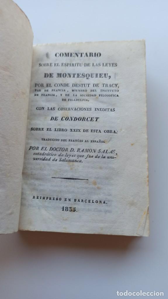 Libros antiguos: Comentario sobre el esp&iacute;ritu de las leyes de Montesquieu - 1835 - Foto 4
