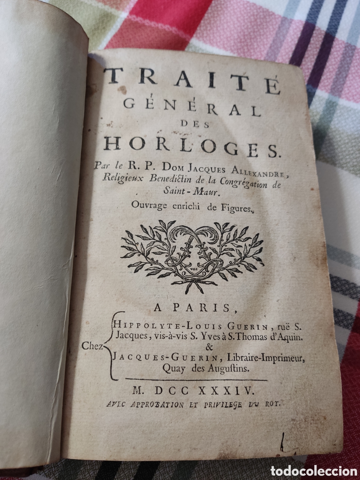 Libros antiguos: 1734 traite general des horloges jacques allexandre. Espectacular. - Foto 1