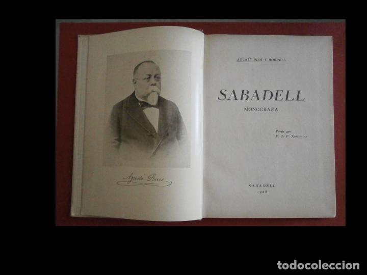 Libros antiguos: Sabadell. Monografia. Agust&iacute; Rius i Borrell - Foto 1