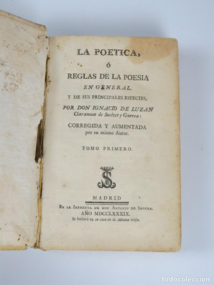 Antiquarische B&uuml;cher: LA PO&Eacute;TICA O REGLAS DE LA POES&Iacute;A EN GENERAL Y SUS PRINCIPALES ESPECIES.T 1.IGNACIO DE LUZAN.1789
