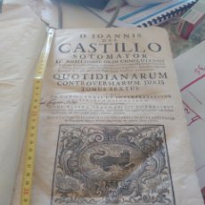 Libros antiguos: RVPR P126 PERGAMINO D. JOANNIS DEL CASTILLO SOTOMAYOR. QUOTIDIANARUM CONTROVERSIARUM JURIS 1726