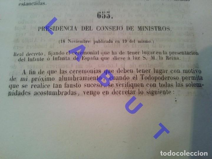 Libros antiguos: 1859 INFANTE DE ESPA&Ntilde;A CEREMONIAL REGLAS PRESENTACION 2 HOJAS H57