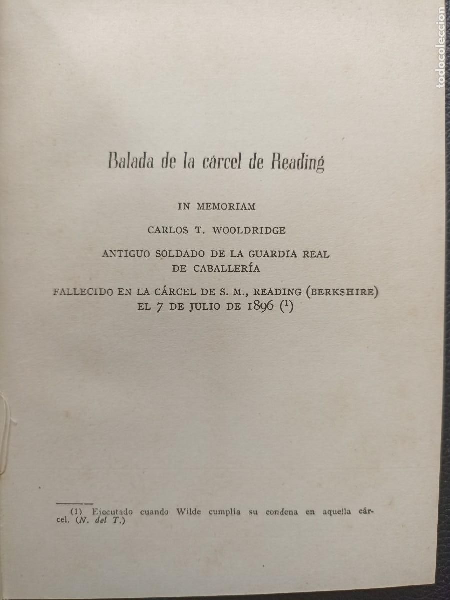 Libros antiguos: Oscar Wilde. Balada de la c&aacute;rcel de Reading. Cinta Azul - Foto 2