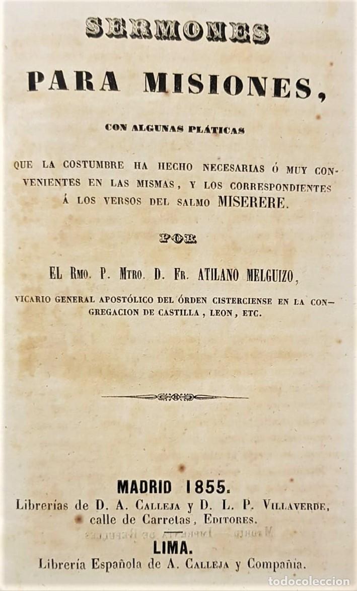Antiquarische B&uuml;cher: MELGUIZO, Fr. Atilano. Y AMAYA Y LE&Oacute;N, Andr&eacute;s. Sermones para misiones, con algunas pl&aacute;ticas...
