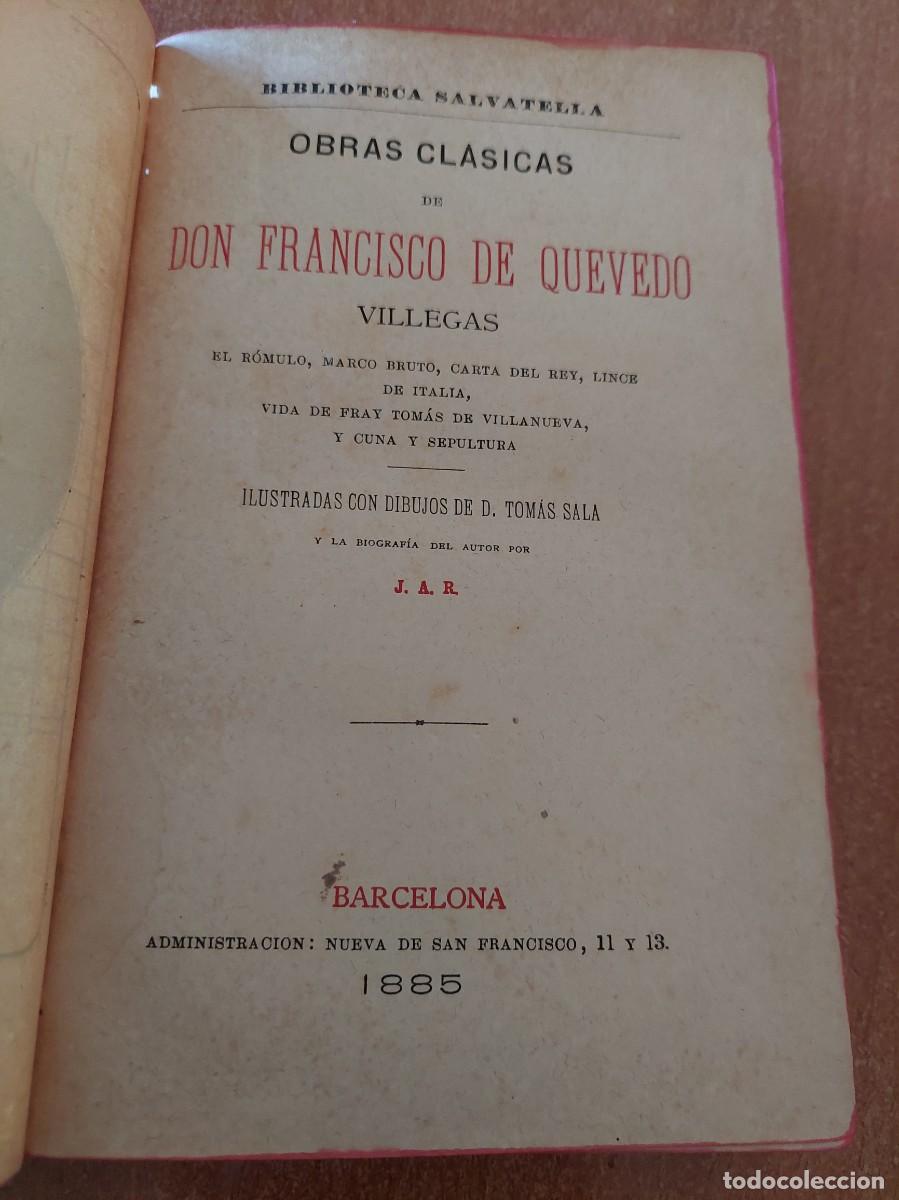 Libros antiguos: Quevedo obras cl&aacute;sicas 1899 - Foto 4