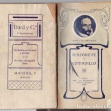 Libros antiguos: RINCONETE Y CORTADILLO. MIGUEL DE CERVANTES. BIB. LA TIPOGRAFIA, MADRID. 1907. Lote 364734711