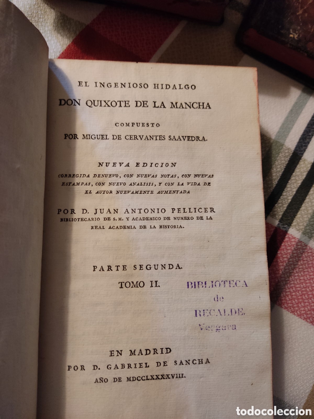 Libros antiguos: Don quixote de la mancha 1797 5 tomos - Foto 7