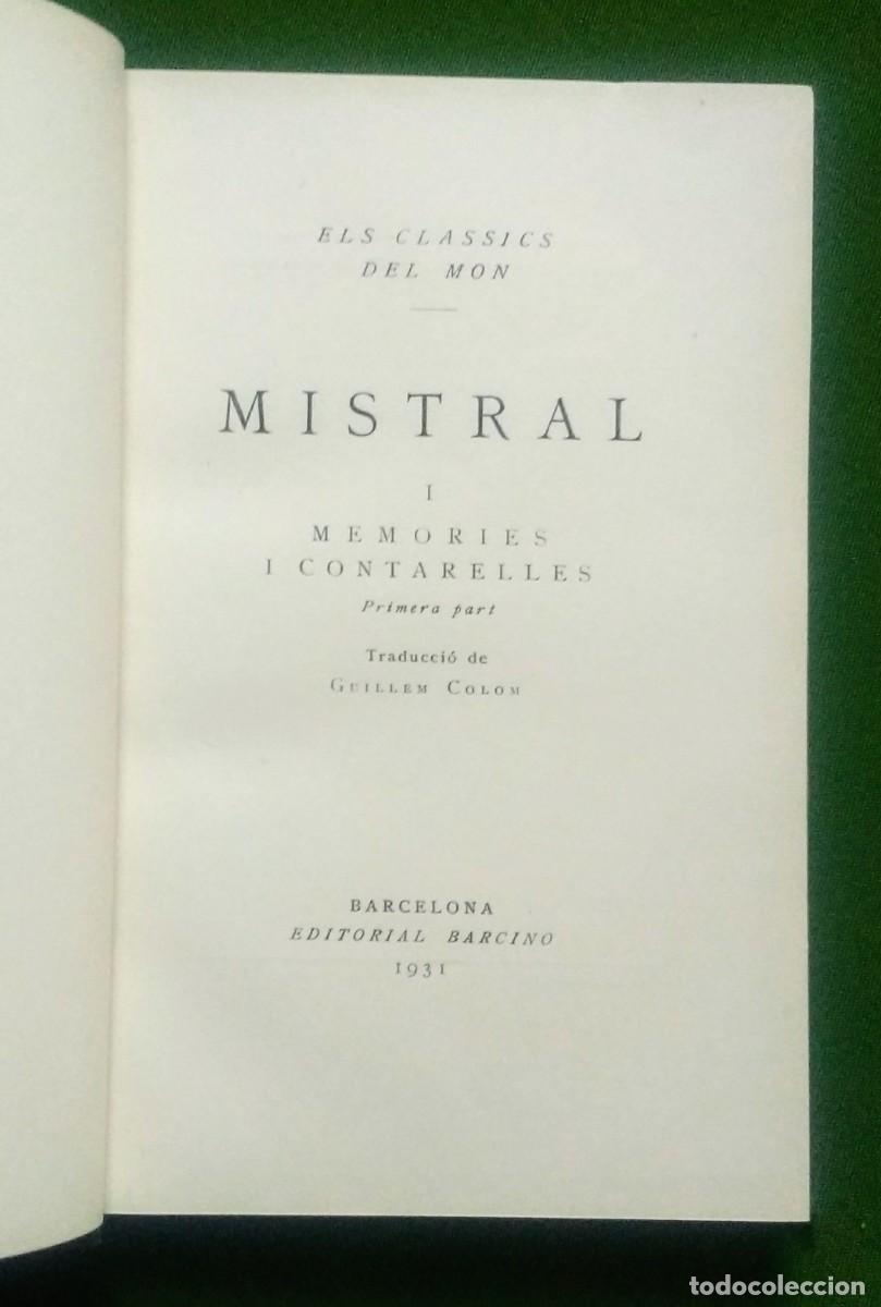 Libros antiguos: FREDERIC MISTRAL - ELS CL&Agrave;SSICS DEL M&Oacute;N - BARCINO 1931 - Foto 3