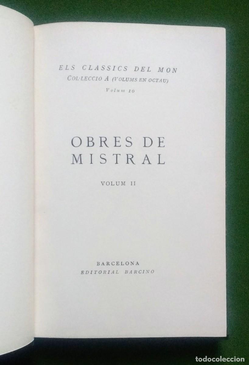 Libros antiguos: FREDERIC MISTRAL - ELS CL&Agrave;SSICS DEL M&Oacute;N - BARCINO 1931 - Foto 7