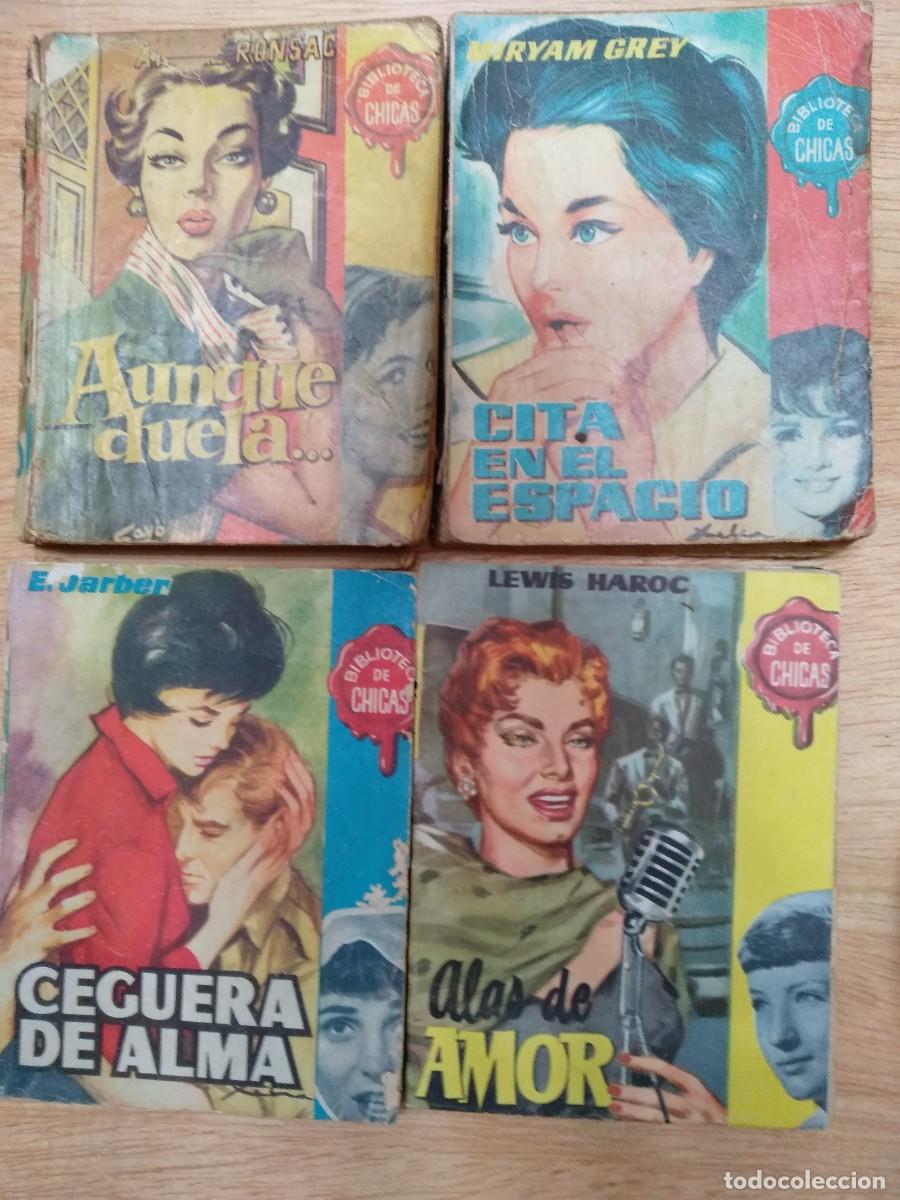 Libros antiguos: 4 novelas,Biblioteca Chicas ,aunque duela, cita en el espacio, ceguera de alma, alas de amor,