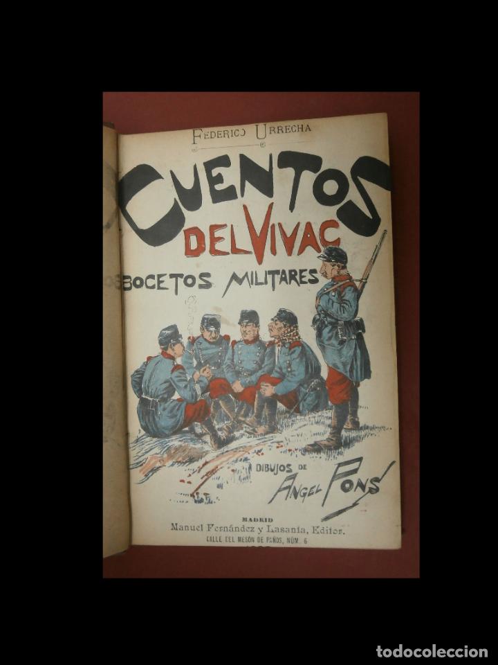Libri antichi: Cuentos de Vivac. Bocetos militares. Federico de Urrecha