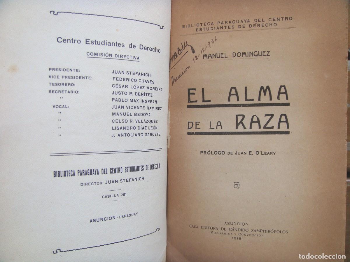 Libros antiguos: Manuel Dom&iacute;nguez: EL ALMA DE LA RAZA. Primera edicion - Foto 4