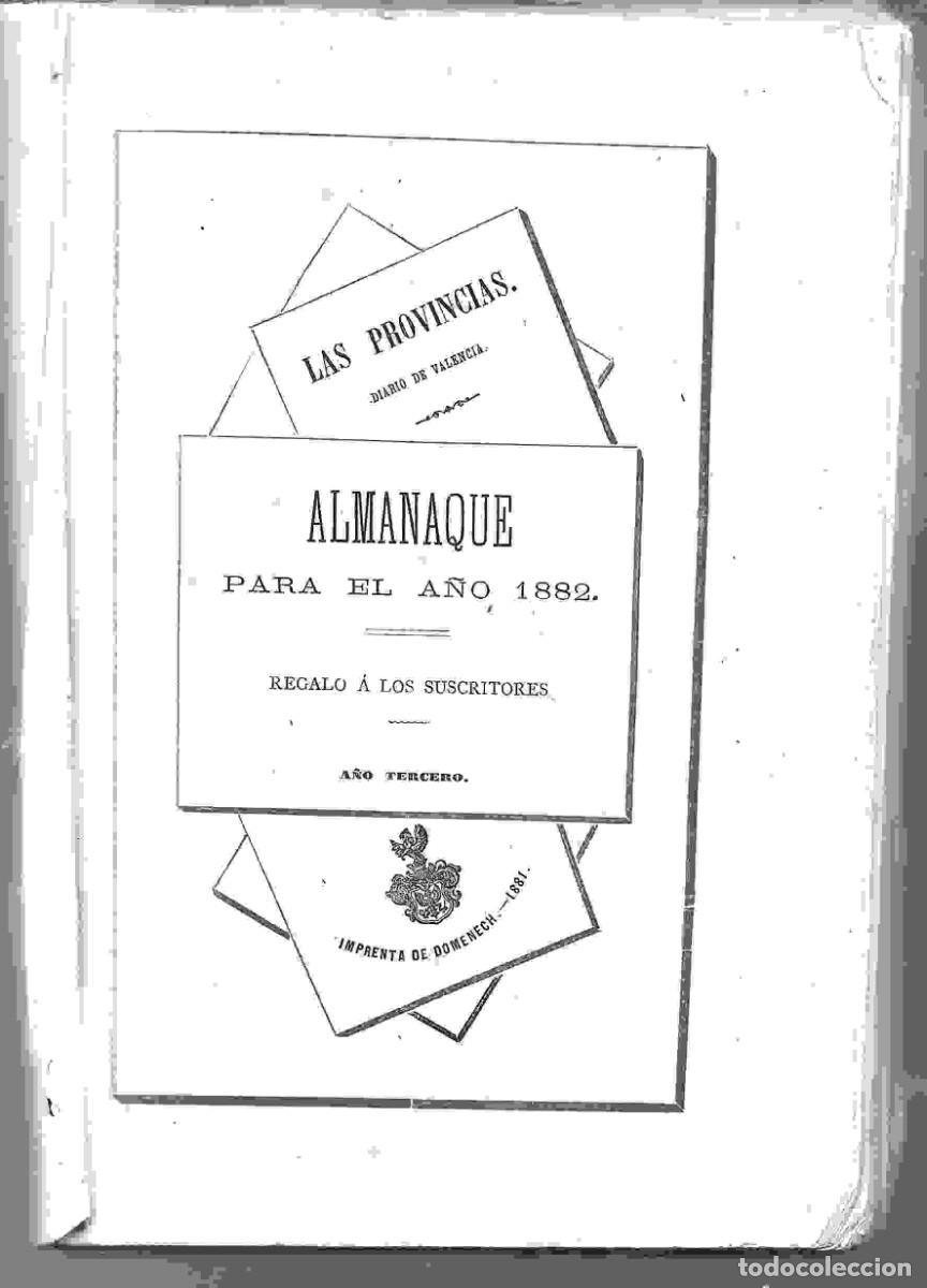 Libros antiguos: ALMANAQUE LAS PROVINCIAS para el a&ntilde;o 1882, - Foto 1