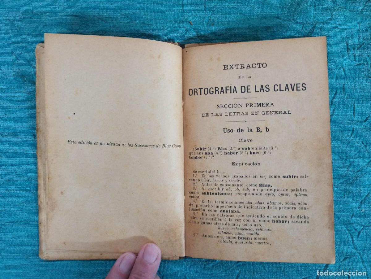 Libros antiguos: Antiguo librito Extracto de la Ortografia de las Claves. 1905. - Foto 5