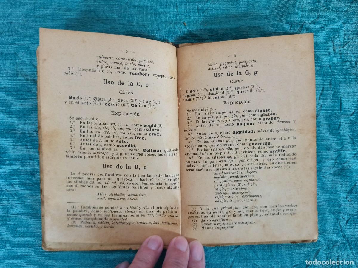 Libros antiguos: Antiguo librito Extracto de la Ortografia de las Claves. 1905. - Foto 6