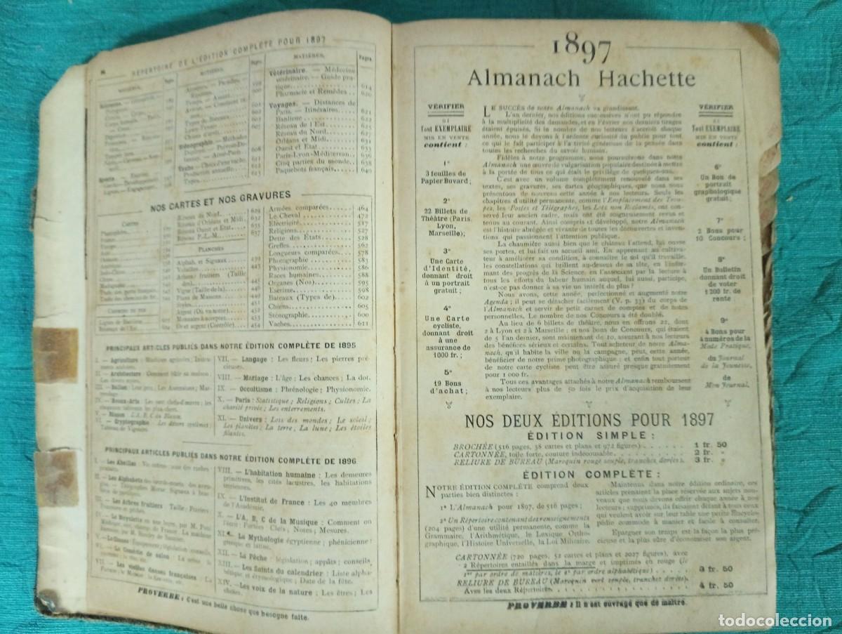 Libros antiguos: Antiguo libro ALMANACH HACHETTE 1897. Edici&oacute;n completa. - Foto 3