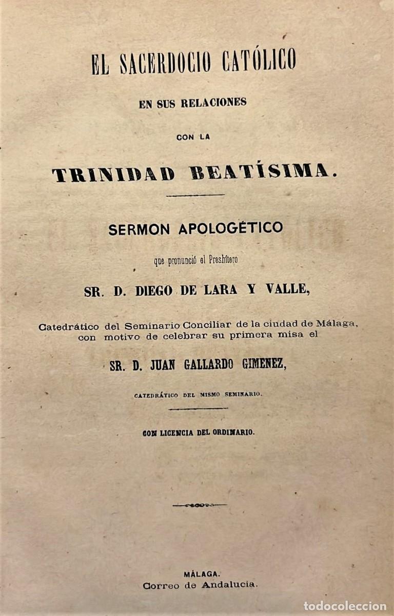 Libri antichi: LARA Y VALLE, Diego de. El sacerdote cat&oacute;lico en sus relaciones con la Trinidad Beat&iacute;sima. ...
