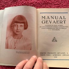 Libros antiguos: 1927. MANUAL FOTOGRÀFICO GEVAERT. OBRA ORIGINAL. PUBLICADA EN BELGICA 1927. Lote 374298909