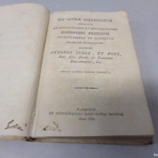 Libros antiguos: JUS CIVILE ABBREVIATUM JUSTINIANI PRINCIPIS ANTONIO JUGLA ET FONT EDITIO ULTIMA MAXIME CORRECTA 1826