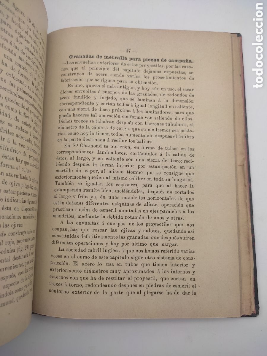 Libros antiguos: Construcci&oacute;n de proyectiles de artilleria 1895 y proyectiles punta s&oacute;lida 1892 - Foto 4