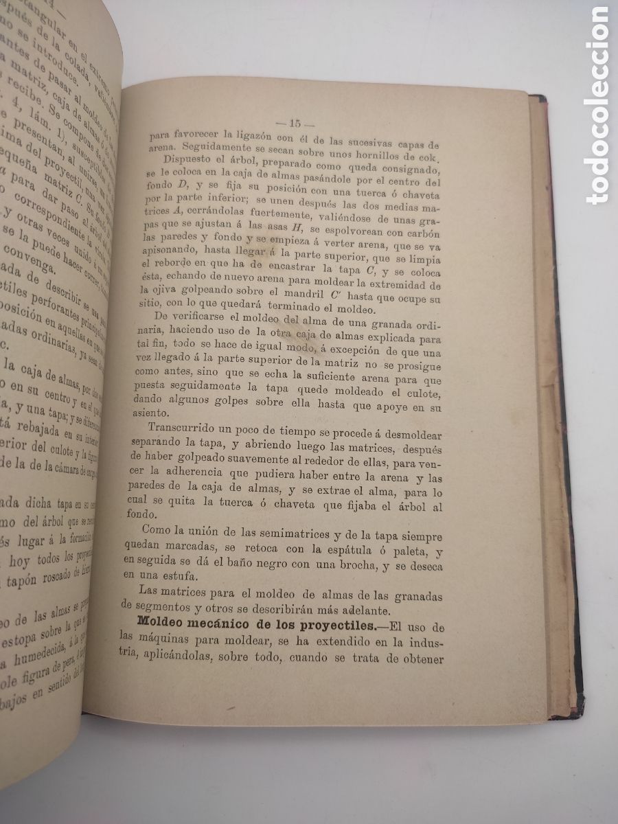Libros antiguos: Construcci&oacute;n de proyectiles de artilleria 1895 y proyectiles punta s&oacute;lida 1892 - Foto 6