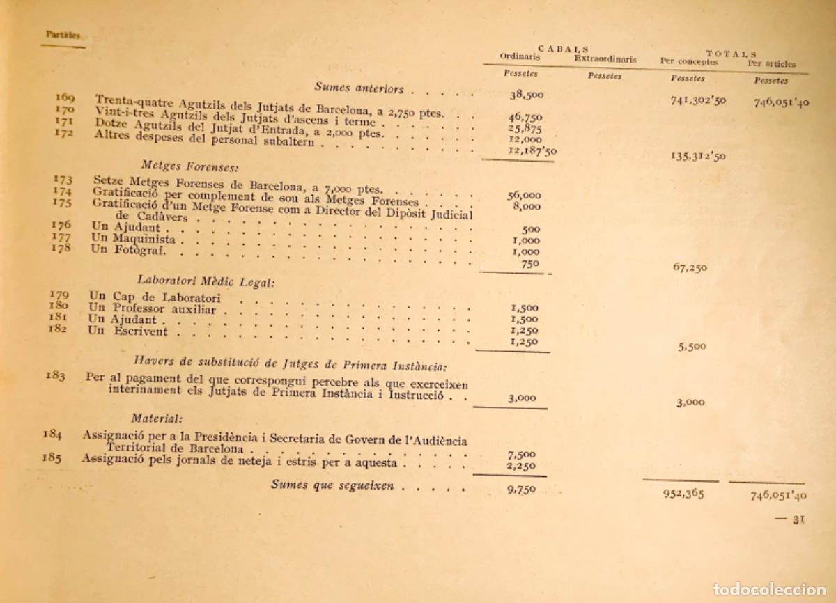 Libros antiguos: Pressupuest de la Generalitat de Catalunya.1936 - Foto 2