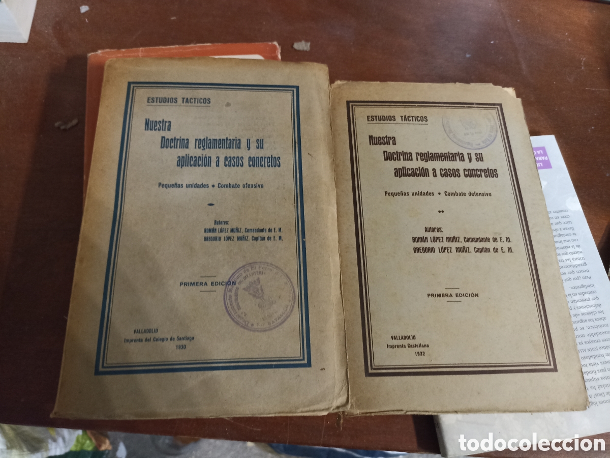 Libri antichi: Estudios t&aacute;cticos combate ofensivo y defensivo , Rom&aacute;n L&oacute;pez Mu&ntilde;oz a&ntilde;o 1930 y 1932