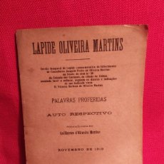 Libros antiguos: 1919. LAPIDE OLIVEIRA MARTINS. GUILHERME D'OLIVEIRA MARTINS.