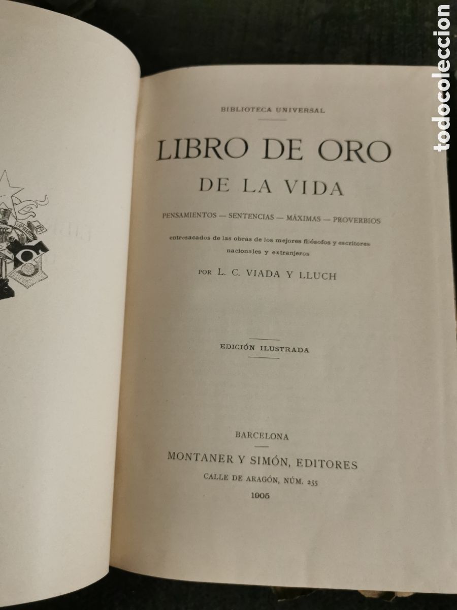 Libros antiguos: Libro de oro de la vida. Montaner y Sim&oacute;n - Foto 3