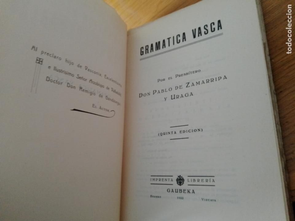 Libros antiguos: Gram&aacute;tica Vasca. Zamarripa y Uraga. 1933 - Foto 3