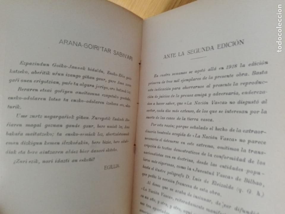 Libros antiguos: La Naci&oacute;n Vasca. E. De Aranzadi 1931 - Foto 5