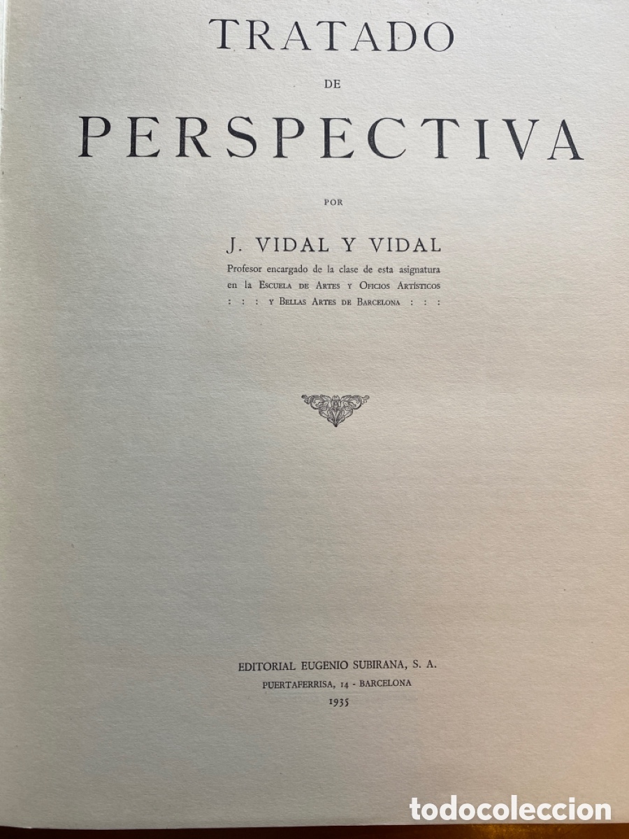 Libros antiguos: Tratado de perspectiva . J. Vidal y Vidal - Foto 4