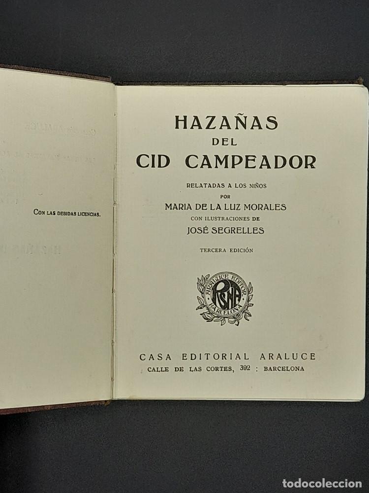 Libros antiguos: Haza&ntilde;as del Cid, M.&ordf; de la Luz Morales, 1933 - Foto 2