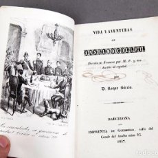 Libros antiguos: VIDA Y AVENTURAS DE ANSELMO COLLET - 1847. Lote 380696479