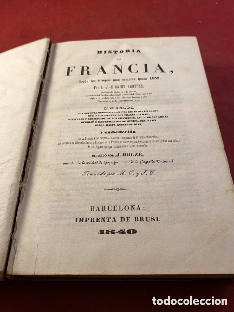 Old books: HISTORIA DE FRANCIA 1840 TOM&Oacute; PRIMERO
