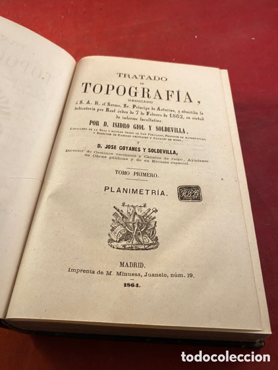 Libros antiguos: TRATADO DE TOPOGRAF&Iacute;A 1864 - Foto 2