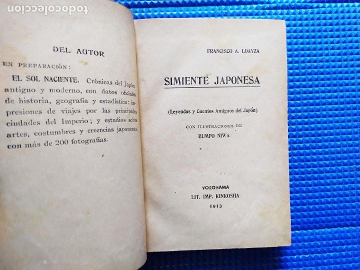 Libros antiguos: SIMIENTE JAPONESA FRANCISCO A LOAYZA 1913 - Foto 2