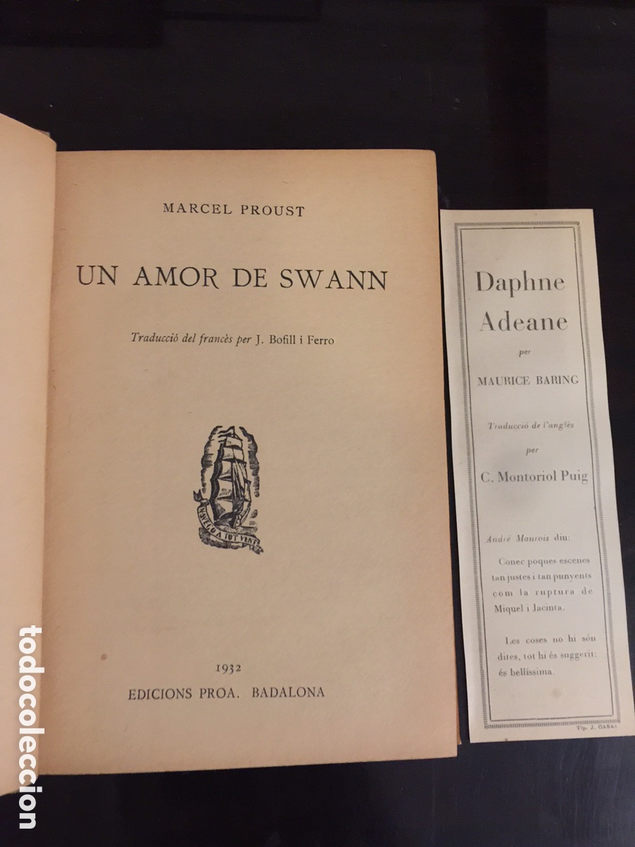 Libros antiguos: Marcel Proust; Un amor de Swann. Proa 1932. En catal&agrave; - Foto 6