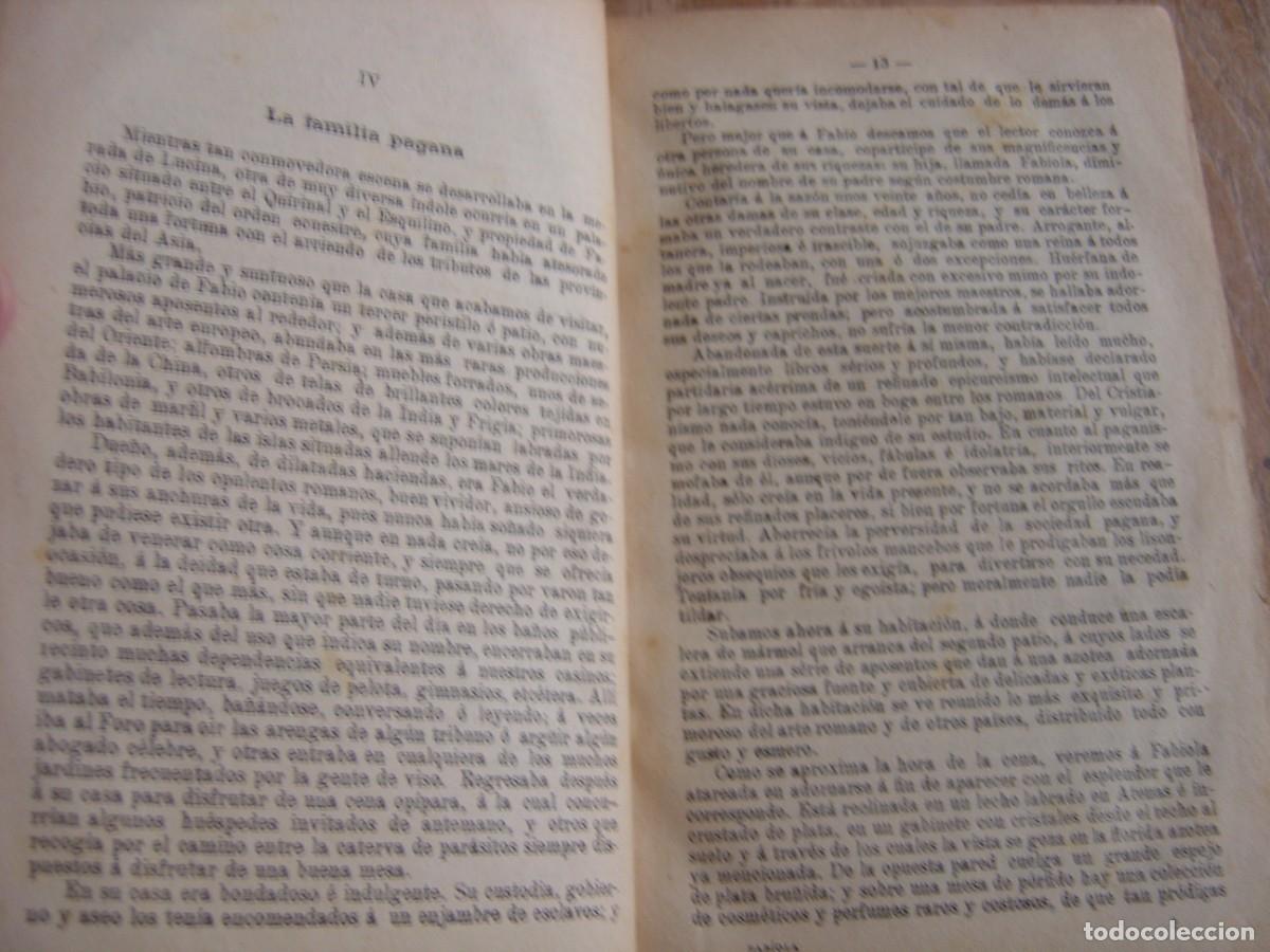 Libros antiguos: FABIOLA. CARDENAL WISEMAN. 1905. VERSI&Oacute;N CASTELLANA. - Foto 6