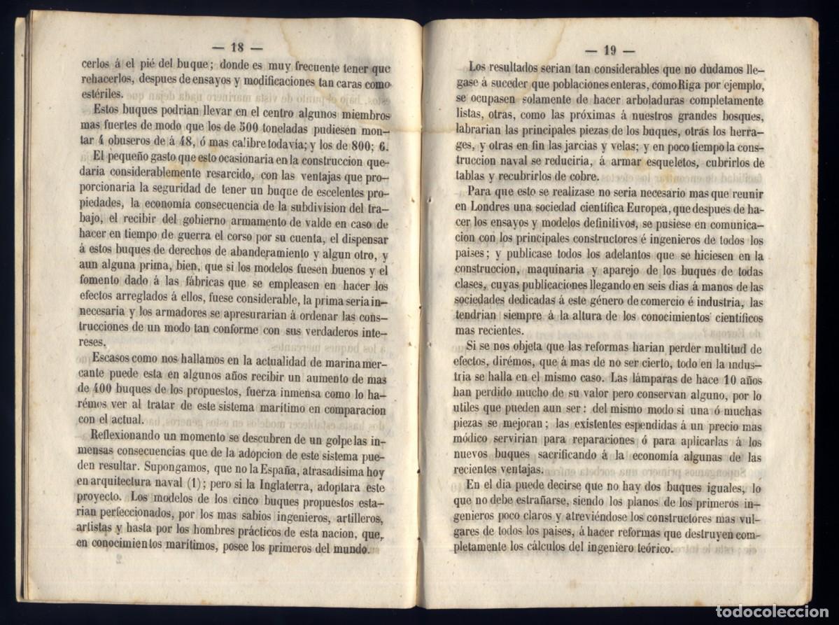 Libros antiguos: SAAVEDRA, Aureliano. Estudios sobre el material mar&iacute;timo. 1850. - Foto 2