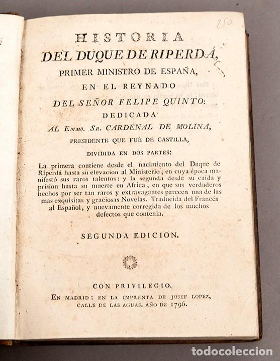 Libros antiguos: HISTORIA DEL DUQUE DE RIPERDA - 1796 - Foto 1