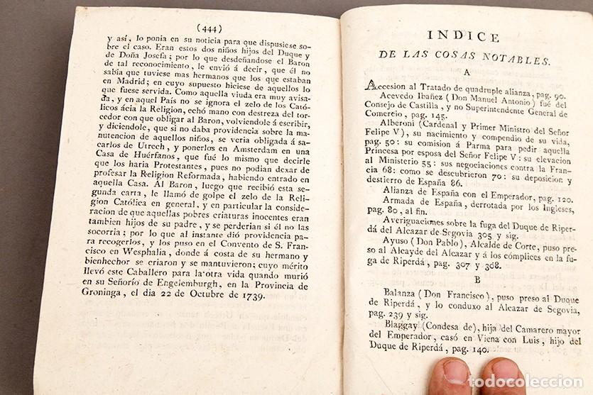 Libros antiguos: HISTORIA DEL DUQUE DE RIPERDA - 1796 - Foto 6