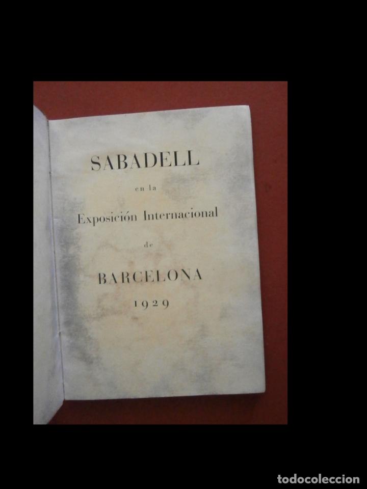 Libros antiguos: Sabadell en la Exposici&oacute;n Internacional de Barcelona 1929 - Foto 4