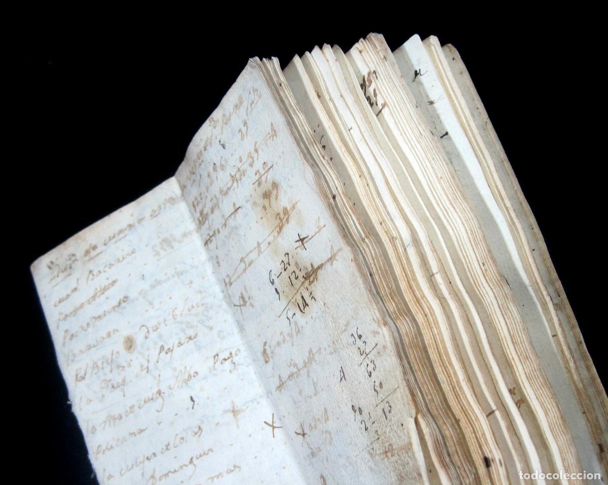 Libros antiguos: A&ntilde;o 1812 Guerra de la Independencia Manuscrito en castellano de un mercader A estudiar