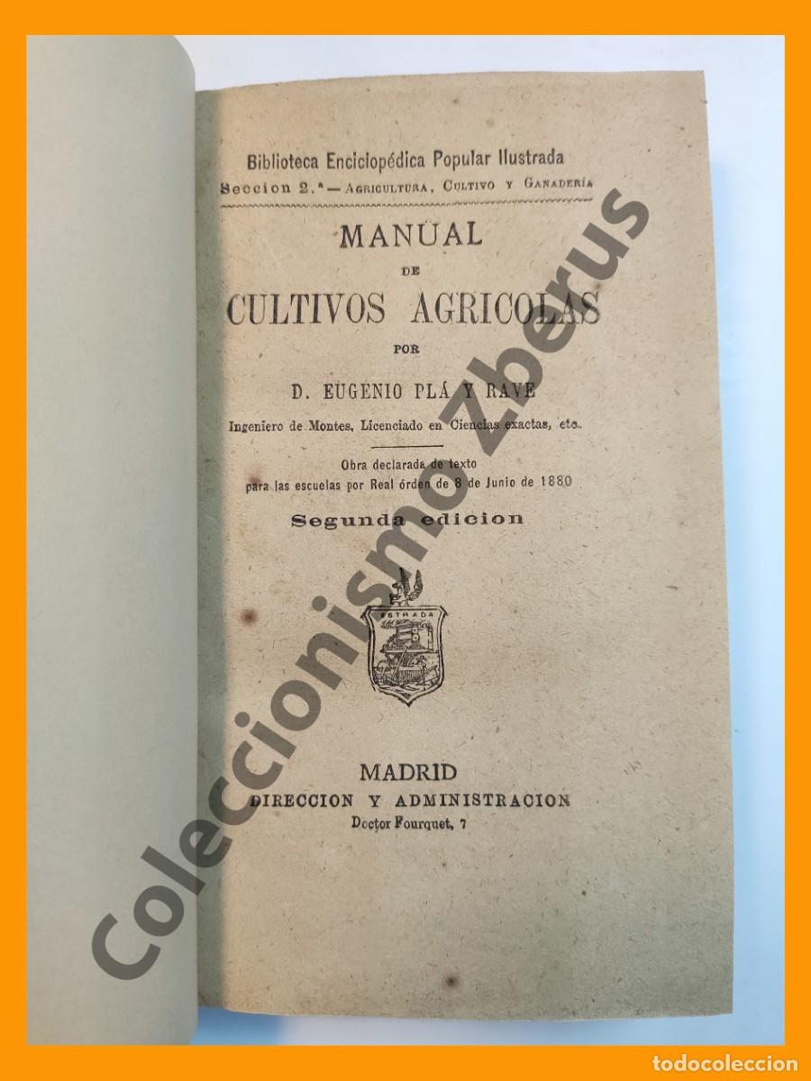 Libros antiguos: Manual de Cultivos Agricolas - Eugenio Pla y Rave - Foto 3