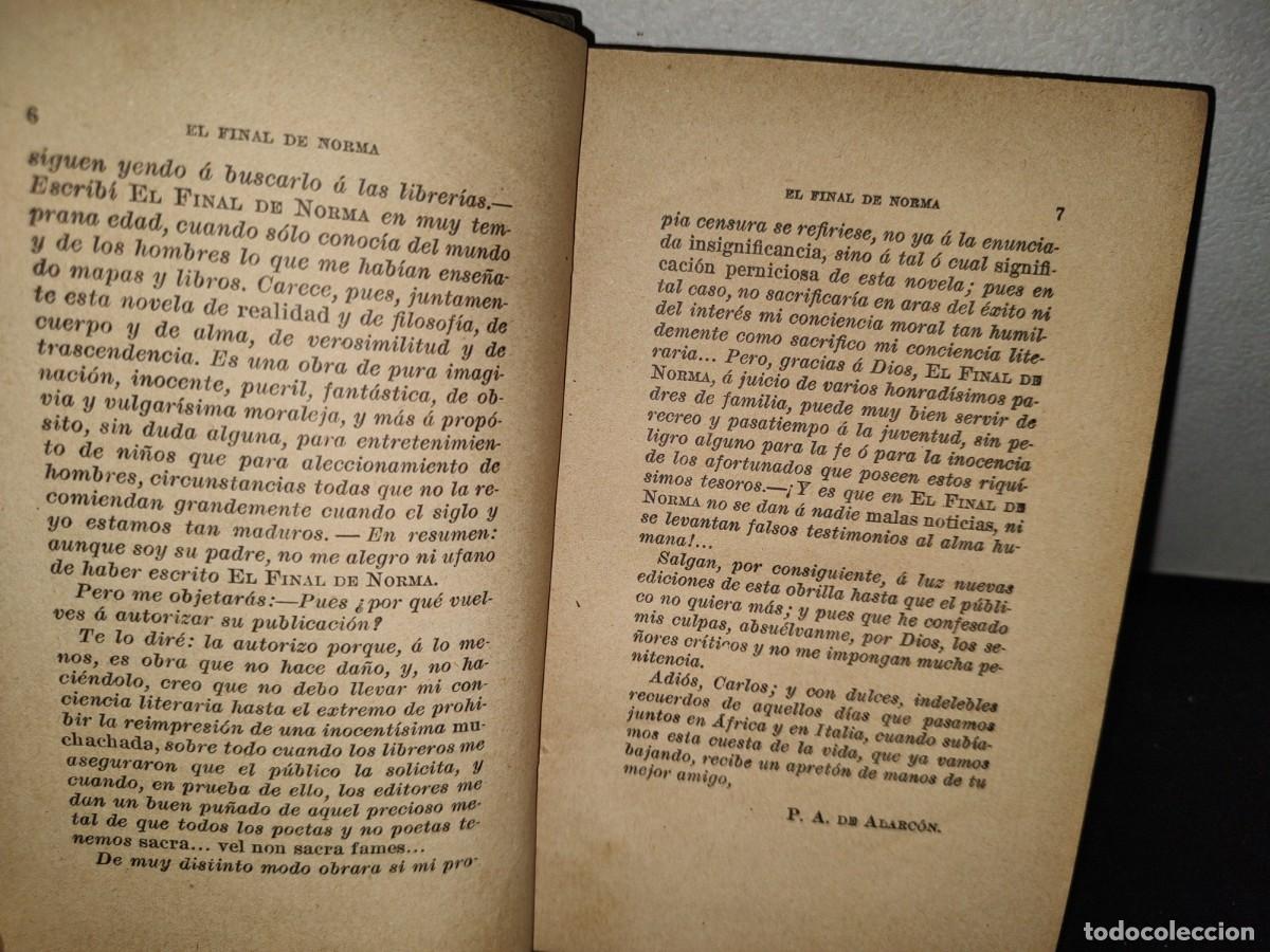 Libros antiguos: 59- EL FINAL DE NORMA - D. PEDRO ANTONIO DE ALARC&Oacute;N - 1910 - Foto 6