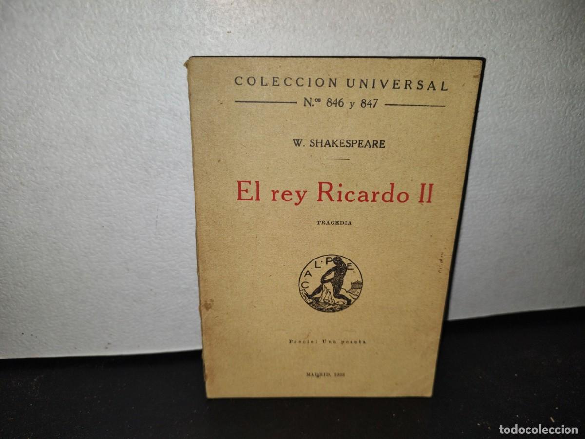 Libros antiguos: 59- EL REY RICARDO II - W. SHAKESPEARE - 1923 - Foto 1